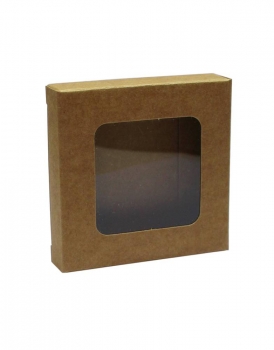 Verpackungskarton natur matt mit Sichtfenster, 7x1,4x6,8cm